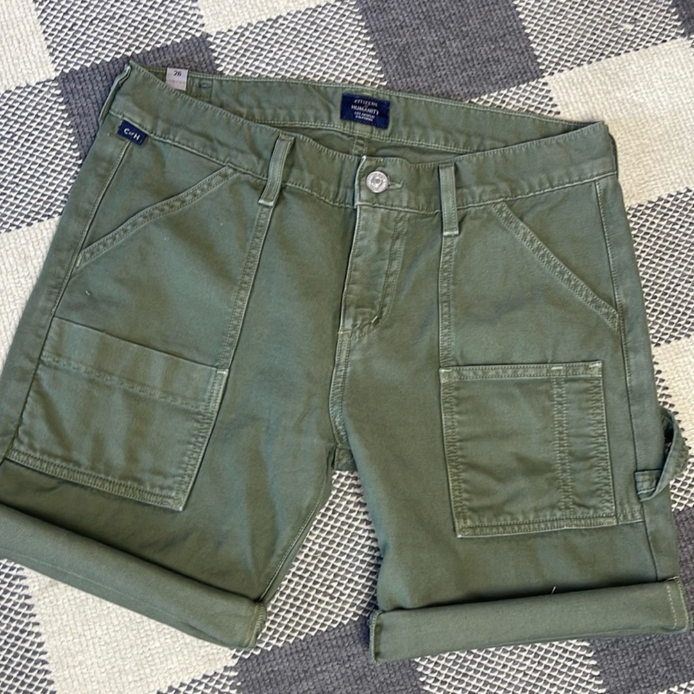 Citizens Of Humanity Olive Green Cargo Shorts